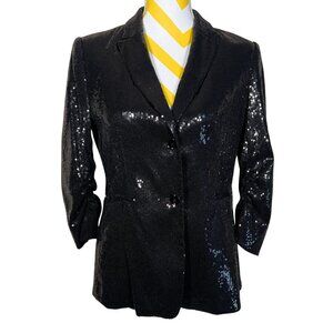 Calvin Klein Sequined Blazer • Size 6 • Black